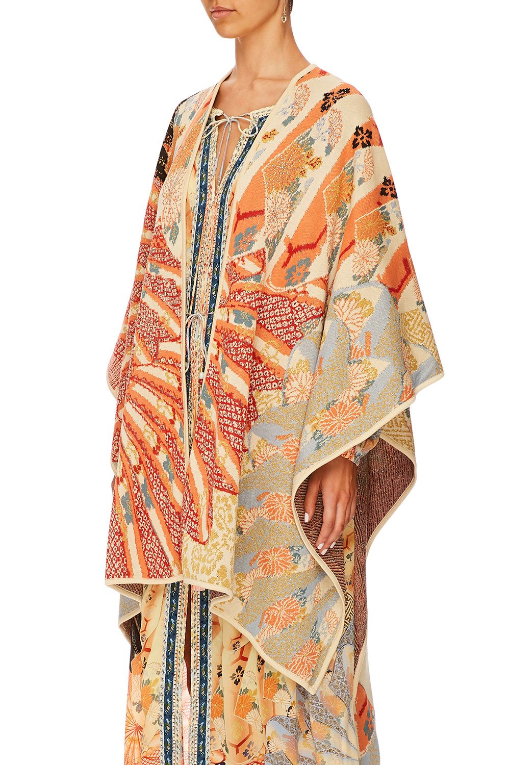 CAMILLA FOR THE FANS THROW OVER PONCHO