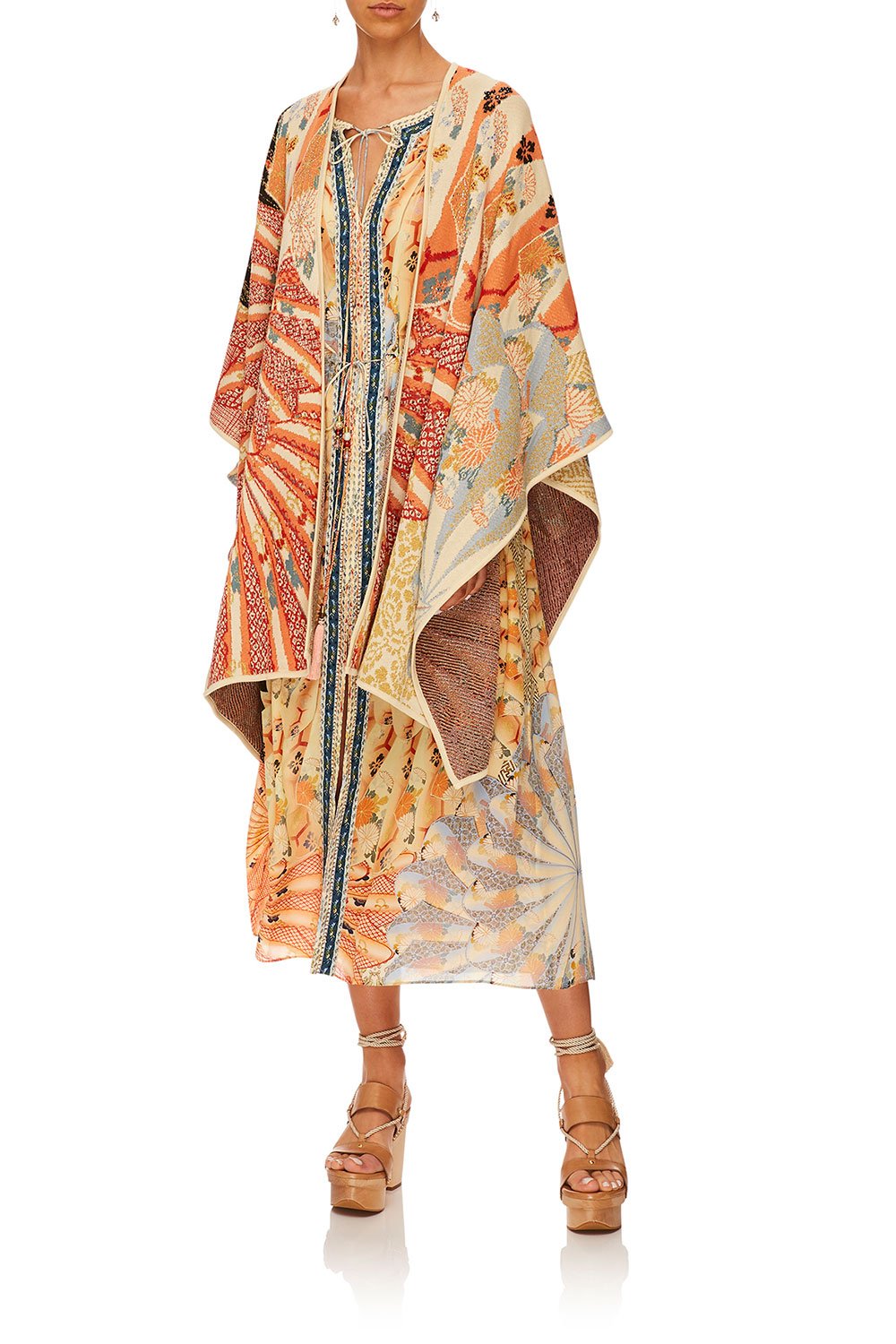 CAMILLA FOR THE FANS THROW OVER PONCHO