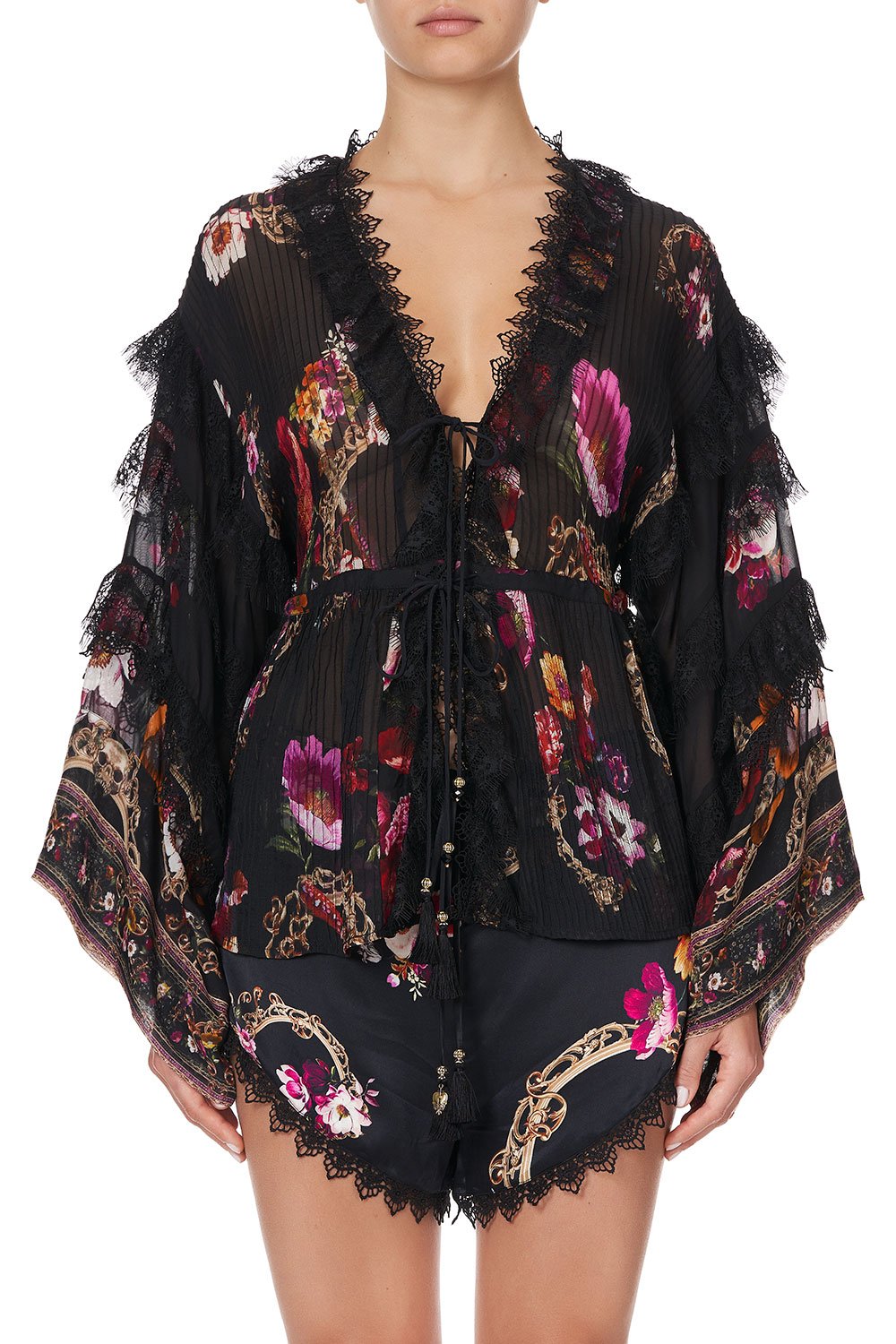 TIE FRONT LACE INSERT LAYER MIRROR MIRROR