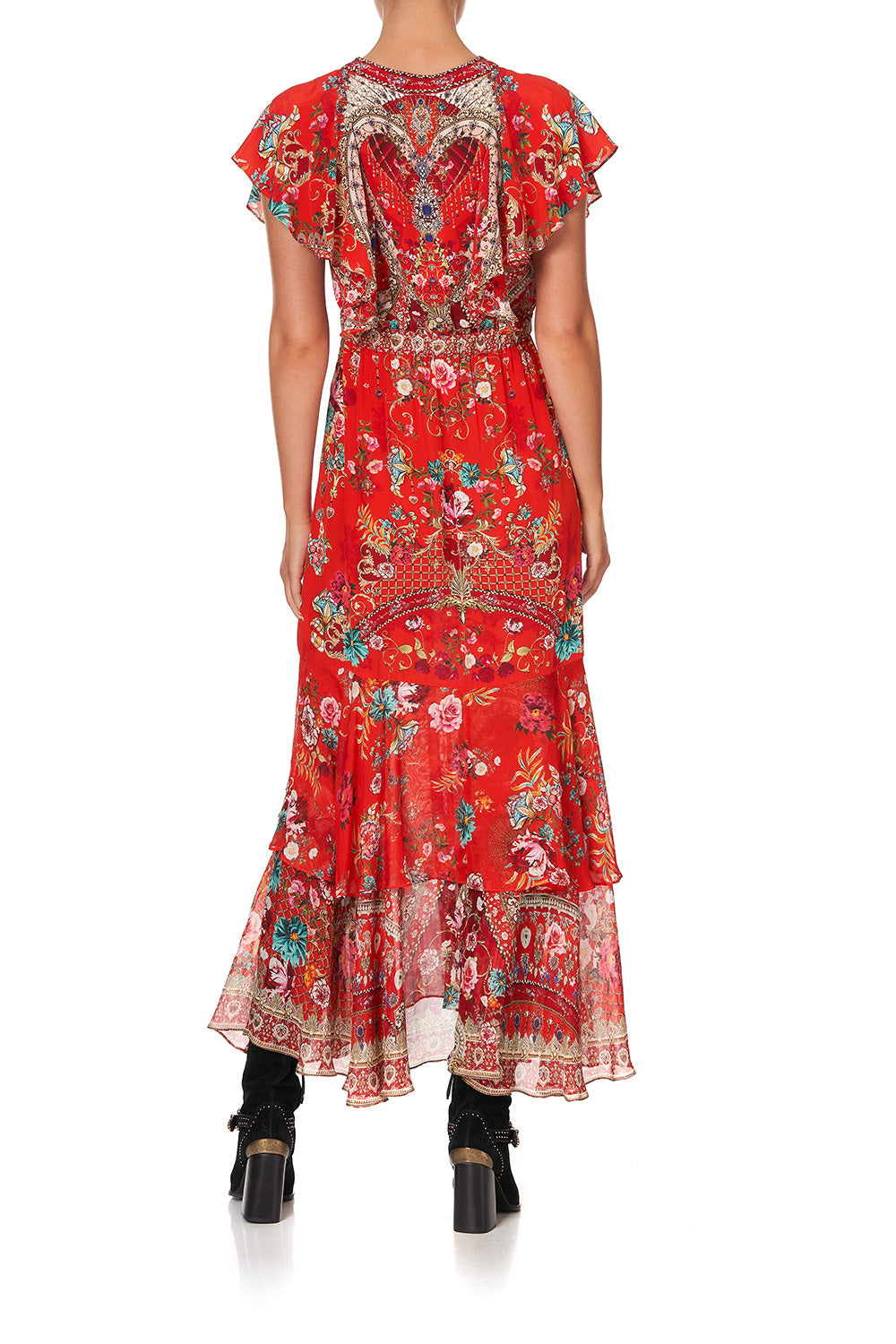 TIE FRONT MAXI WITH CENTRE FRONT SPLIT CAMEOS CAN CAN