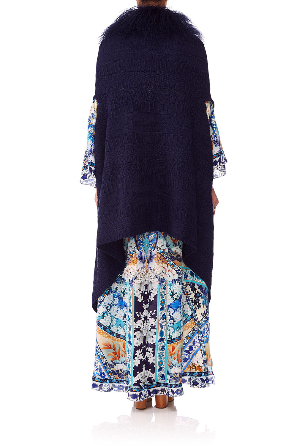 CAMILLA TOKYO TRIBE SHEARLING PONCHO