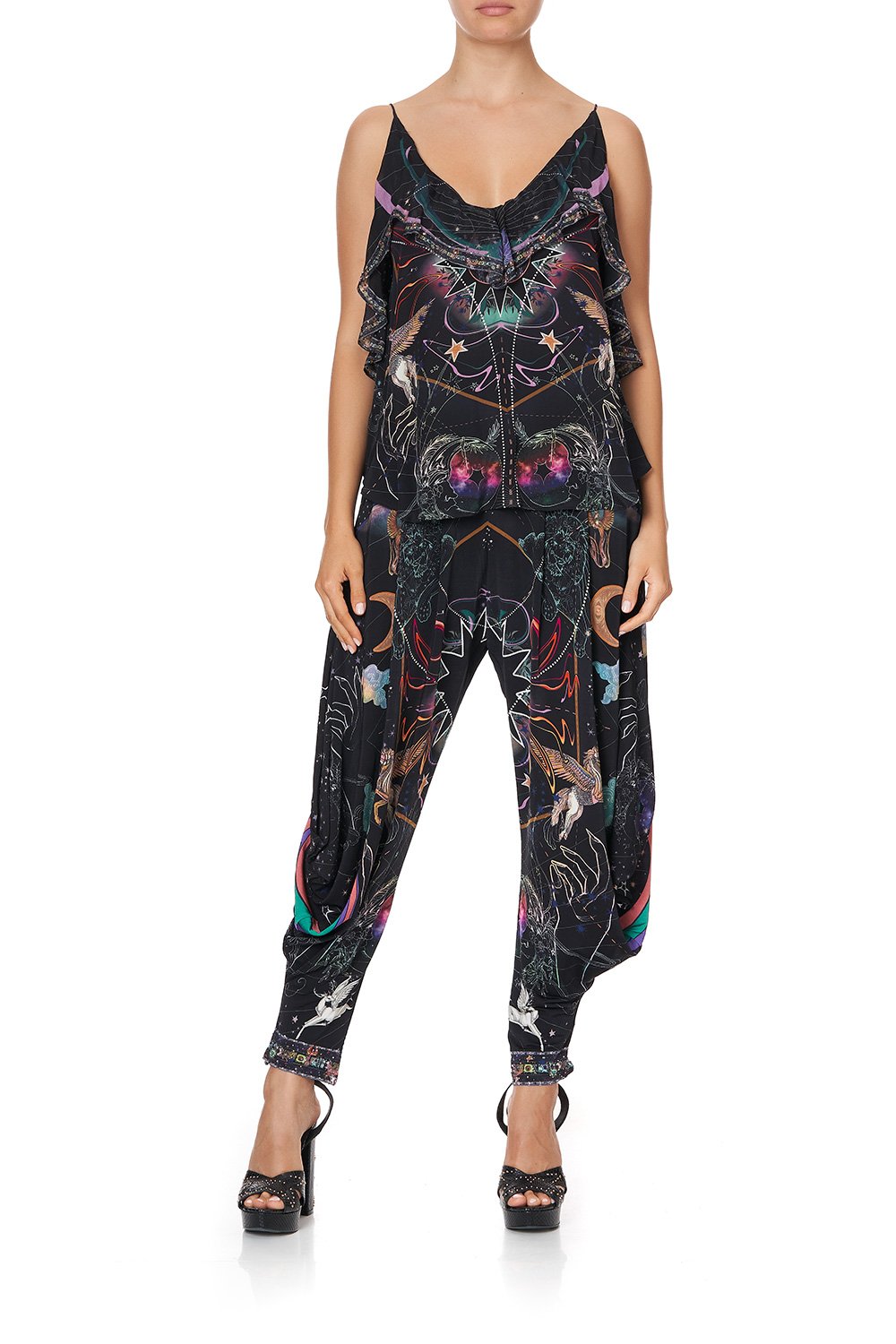 TOP WITH NECKLINE FRILL MIDNIGHT MOON HOUSE