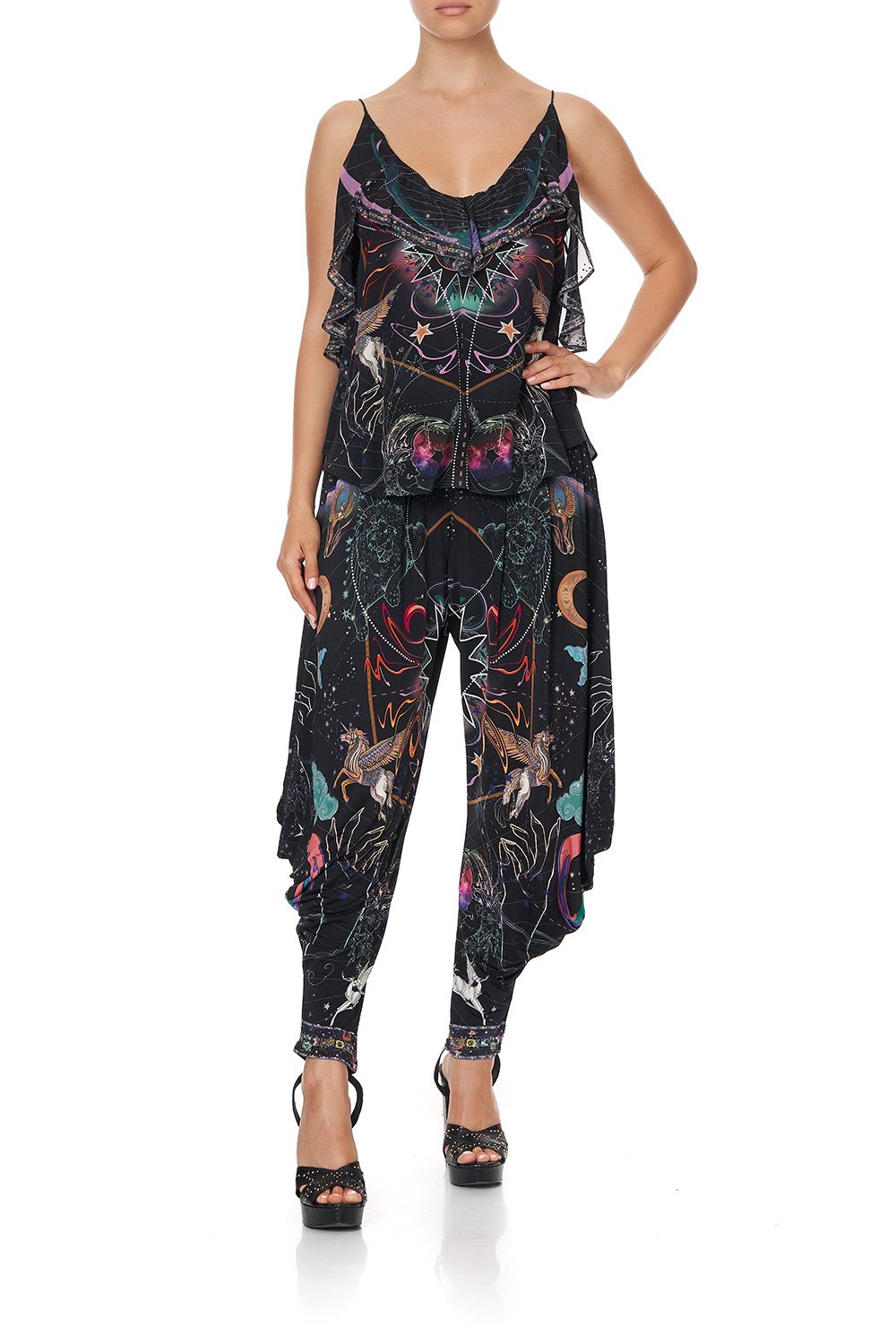 TOP WITH NECKLINE FRILL MIDNIGHT MOON HOUSE