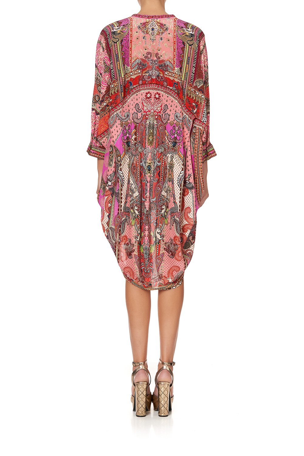 V-NECK DRESS WITH DRAPED BACK LOTUS LOVERS