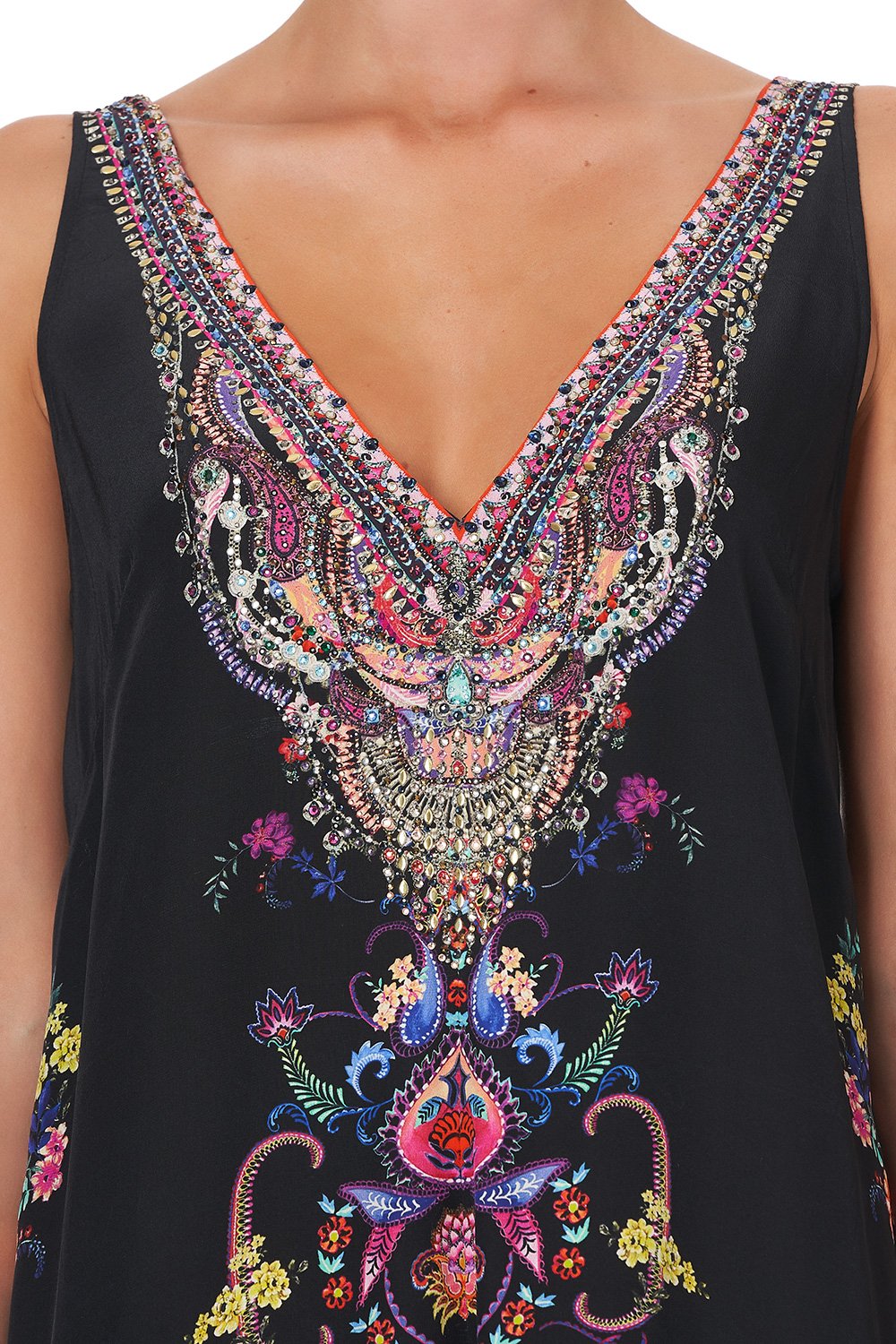 V NECK FLARED JUMPSUIT BOHEMIAN REBELLION