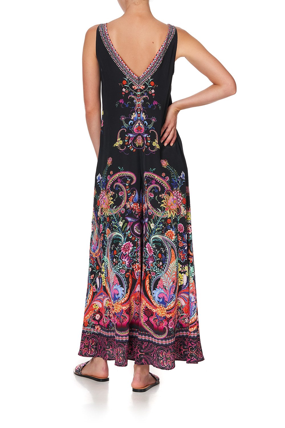 V NECK FLARED JUMPSUIT BOHEMIAN REBELLION