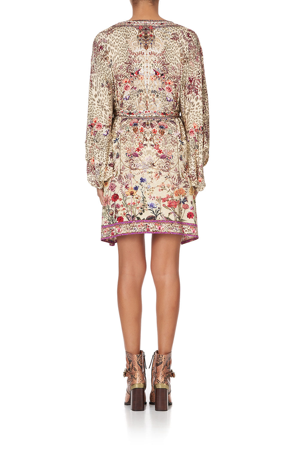 V NECK JERSEY SHORT KAFTAN WITH TIE DRIFTING DREAMER