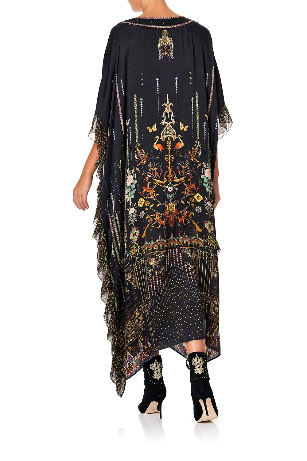 V-NECK KAFTAN WITH RUFFLE SLEEVE REBELLE REBELLE