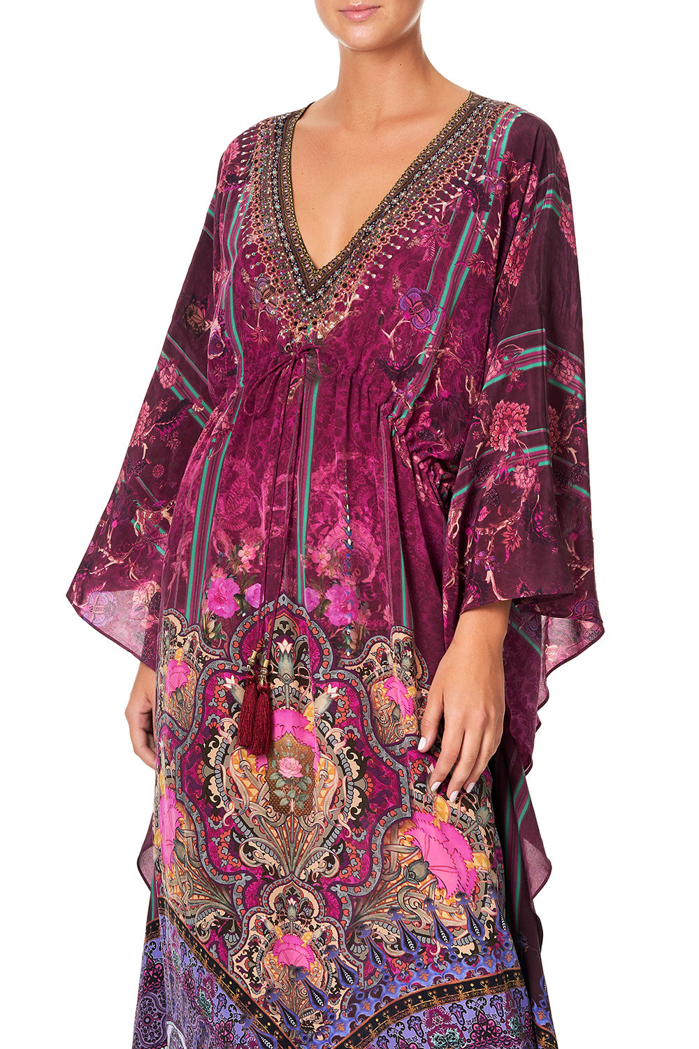 CAMILLA V-NECK KAFTAN WITH TIE WAIST DAUGHTER'S DESTINY