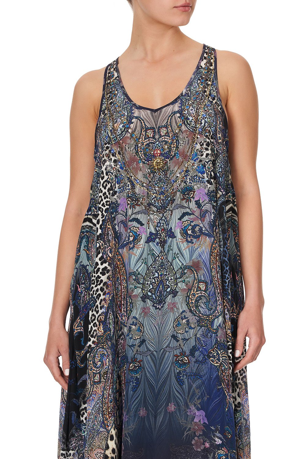 V NECK RACERBACK DRESS FESTIVAL EXPRESS