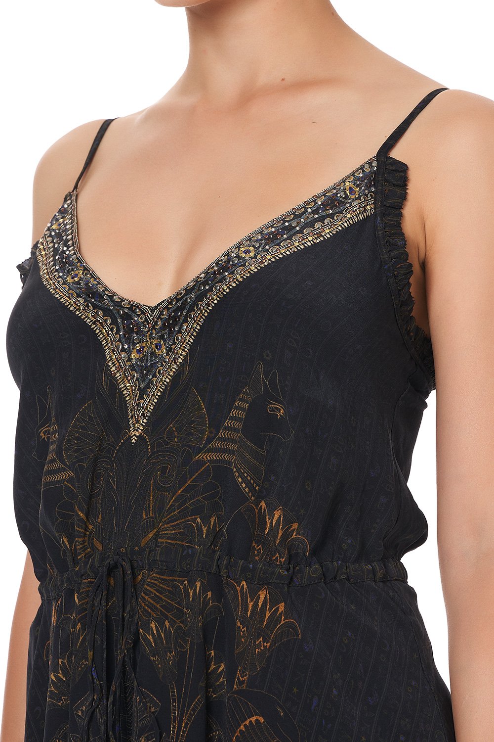 V NECK SHOESTRING STRAP PLAYSUIT COBRA KING