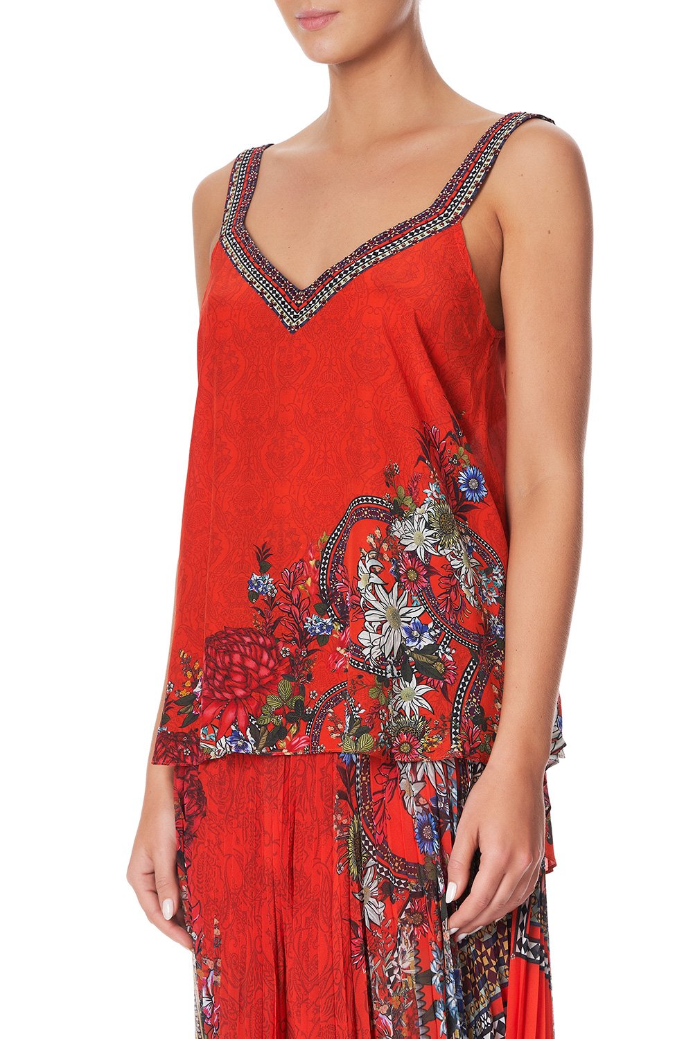 V-NECK STRAP TOP WONDERING WARATAH