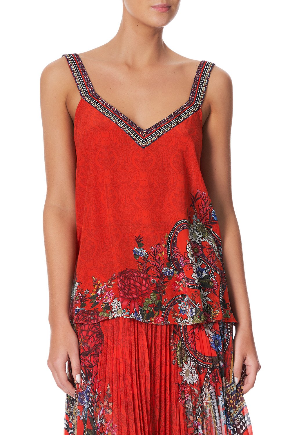 V-NECK STRAP TOP WONDERING WARATAH