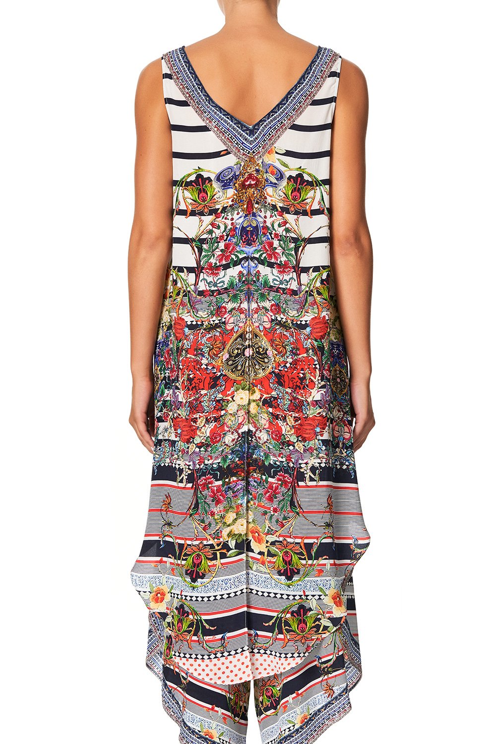 CAMILLA V NECK TOP WITH SPLIT BACK JOIE DE VIVRE