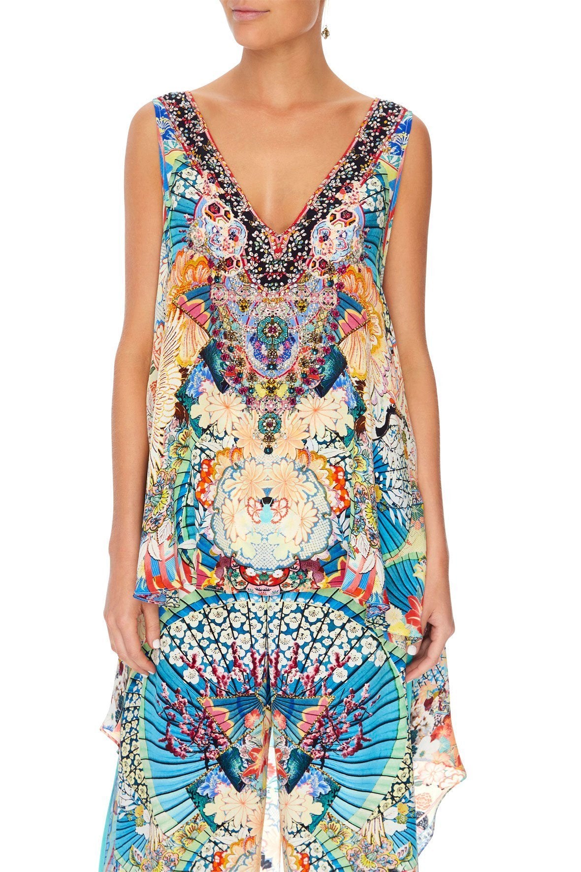 V-NECK TOP WITH SPLIT BACK MISO IN LOVE