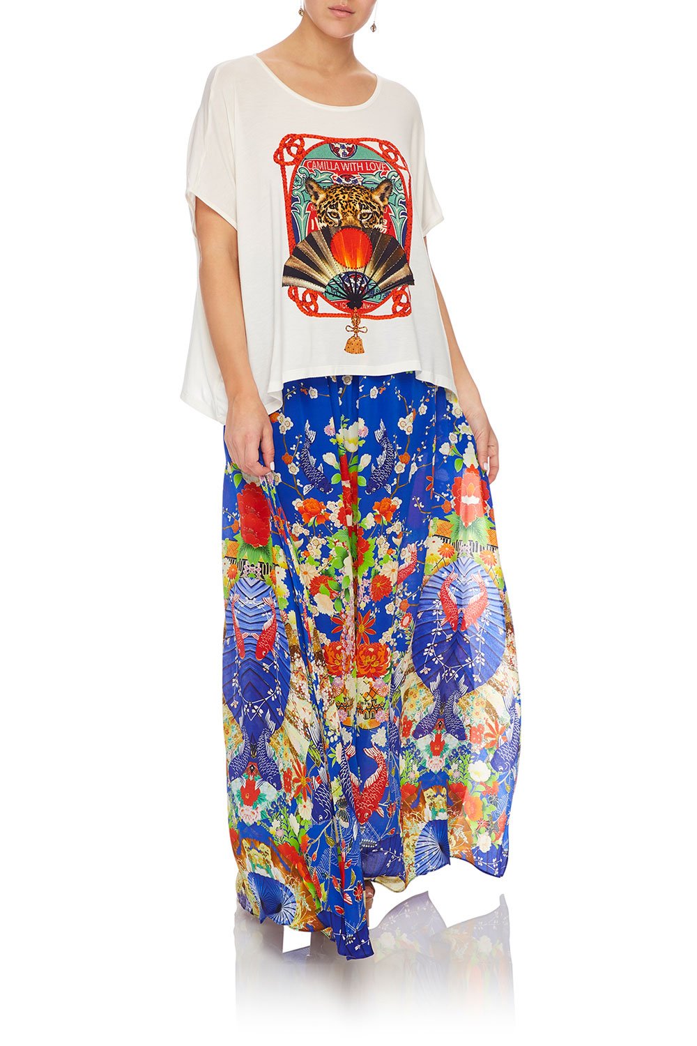 LOOSE FIT ROUND NECK TEE LEOPARD FAN