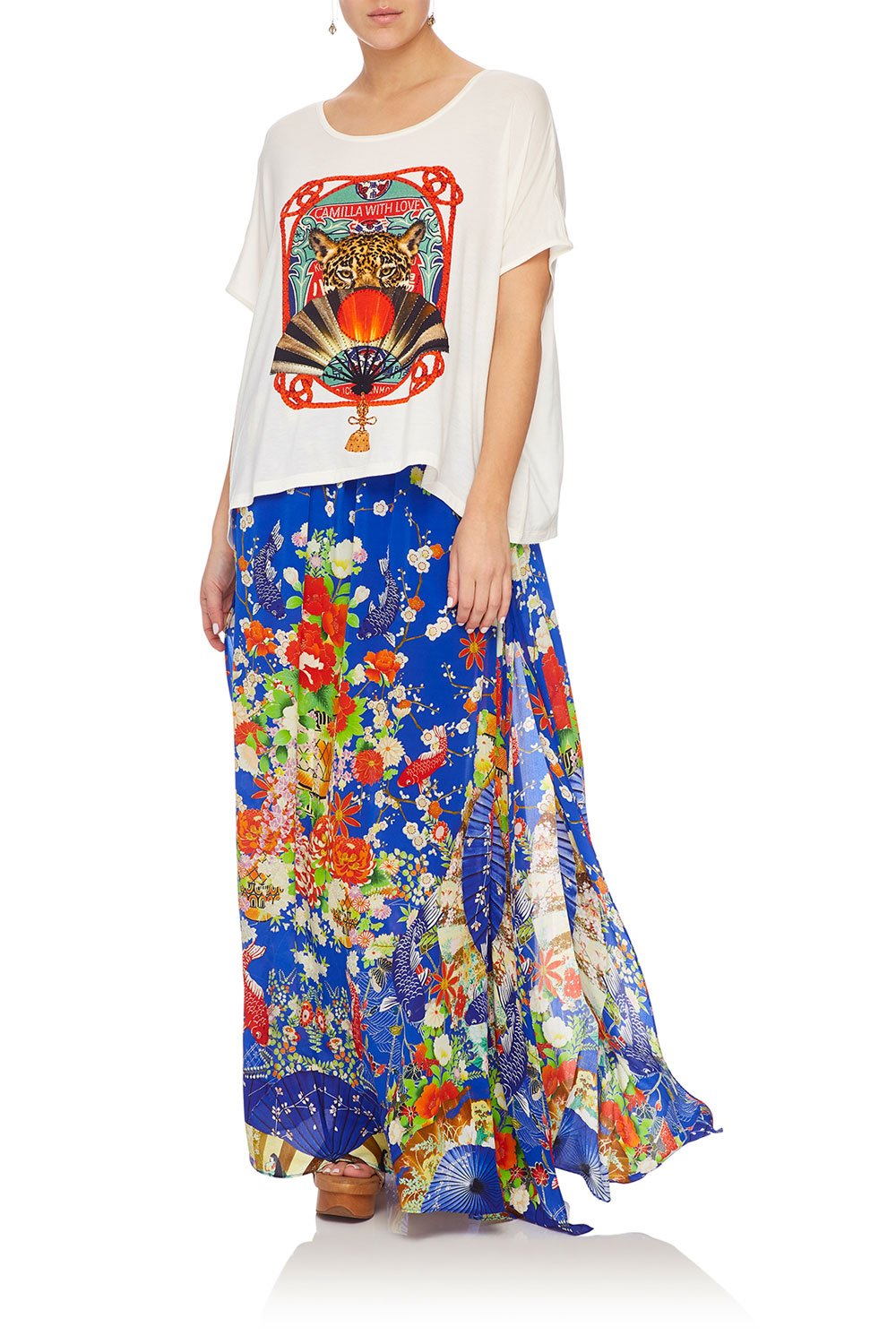 LOOSE FIT ROUND NECK TEE LEOPARD FAN