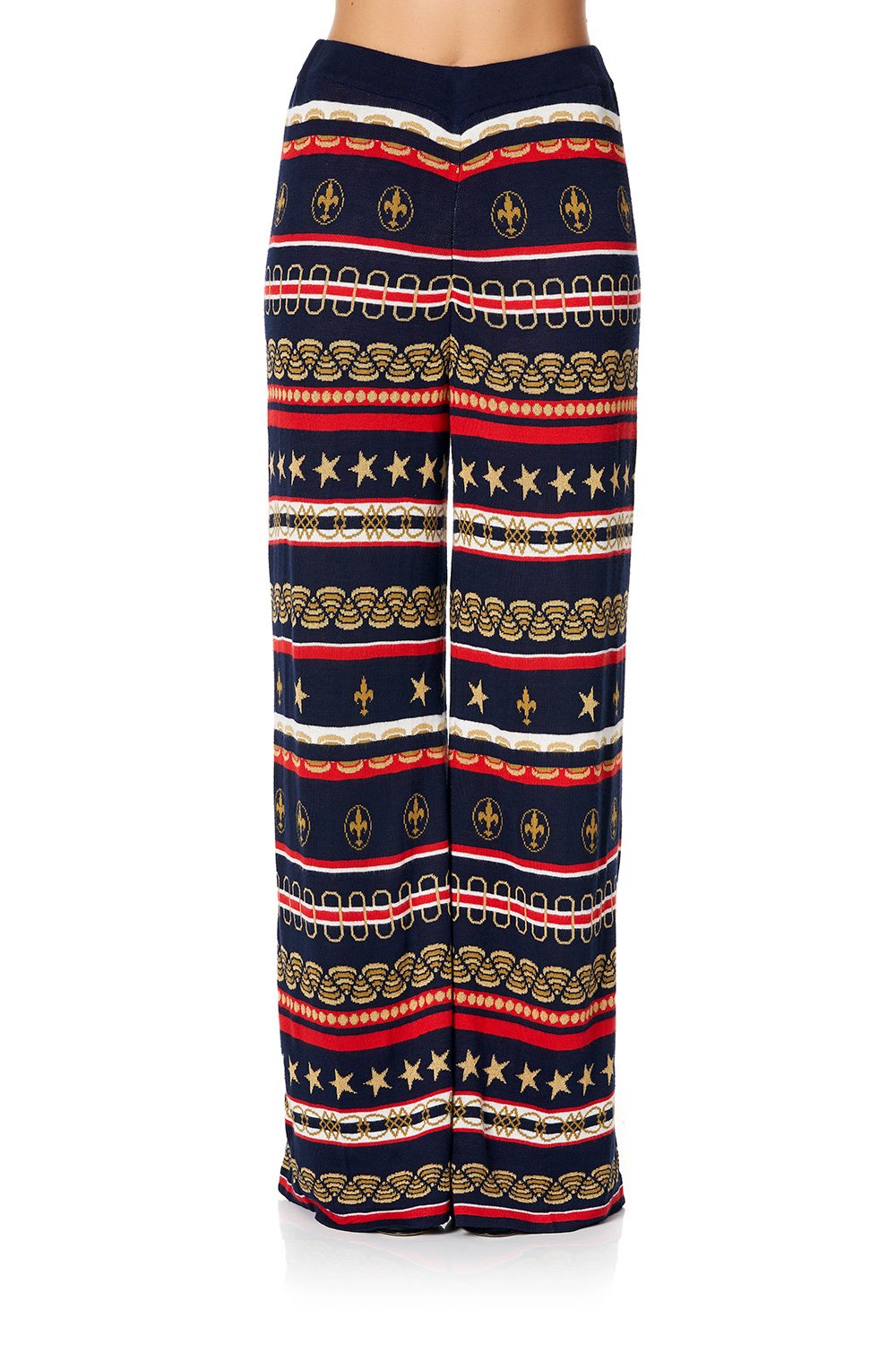 CAMILLA WIDE LEG JACQUARD KNIT PANT COSTUME PARTY