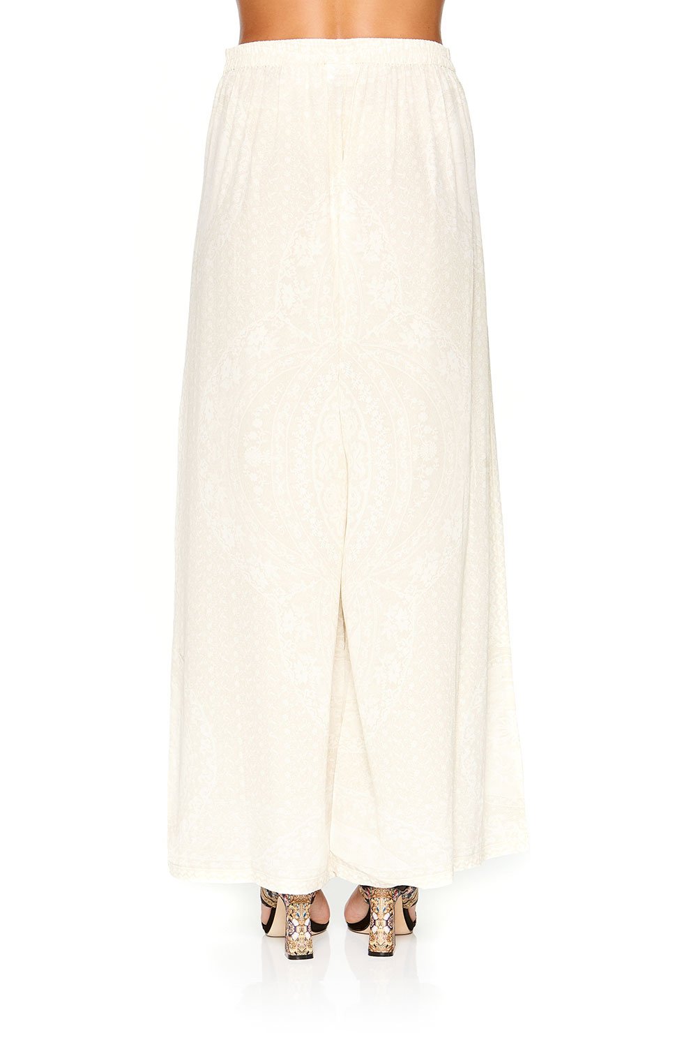 CAMILLA WIDE LEG TROUSER WITH FRONT POCKETS DENTELLE BLANCHE