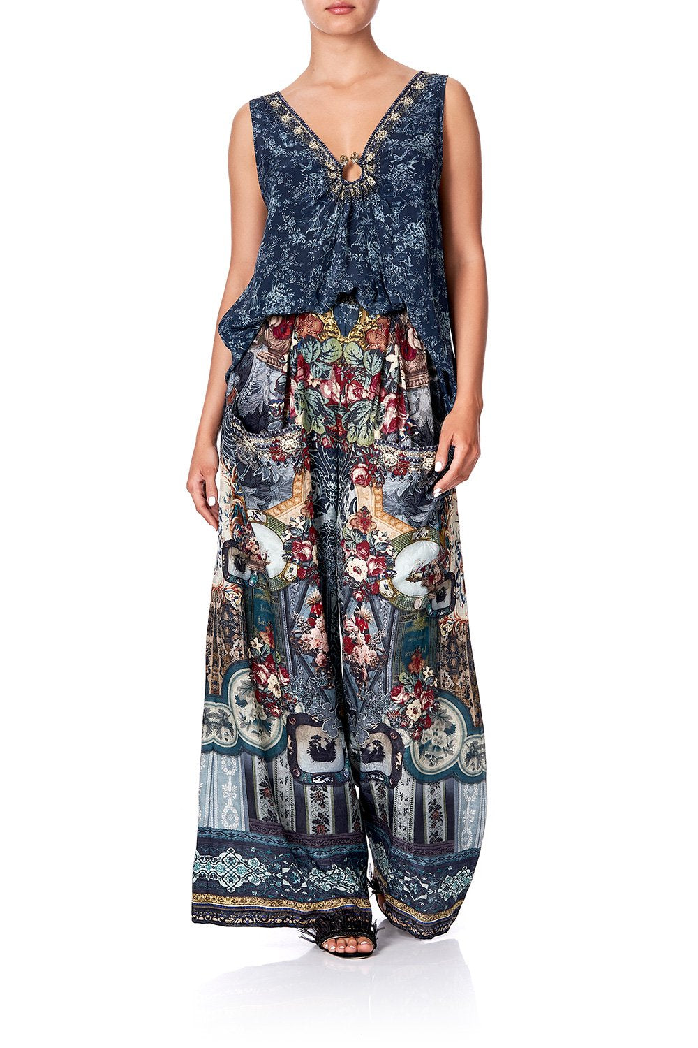 WIDE LEG TROUSER WITH FRONT POCKETS HOTEL BOHEME