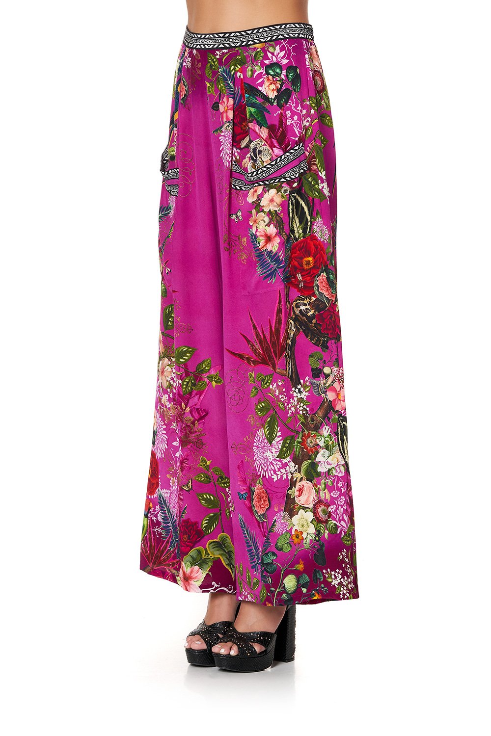 WIDE LEG TROUSER WITH FRONT POCKETS JUNGLE LANGUAGE