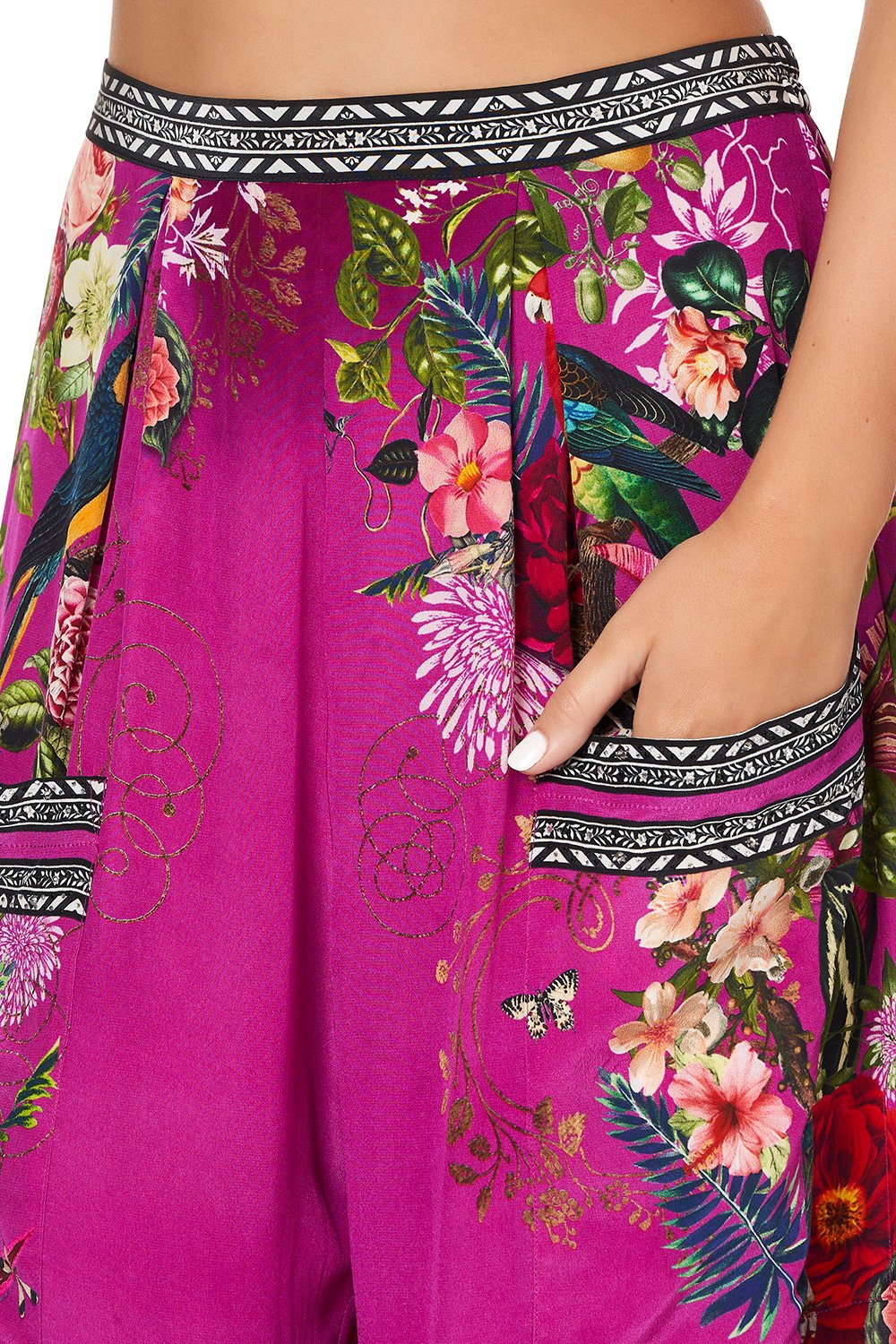 WIDE LEG TROUSER WITH FRONT POCKETS JUNGLE LANGUAGE