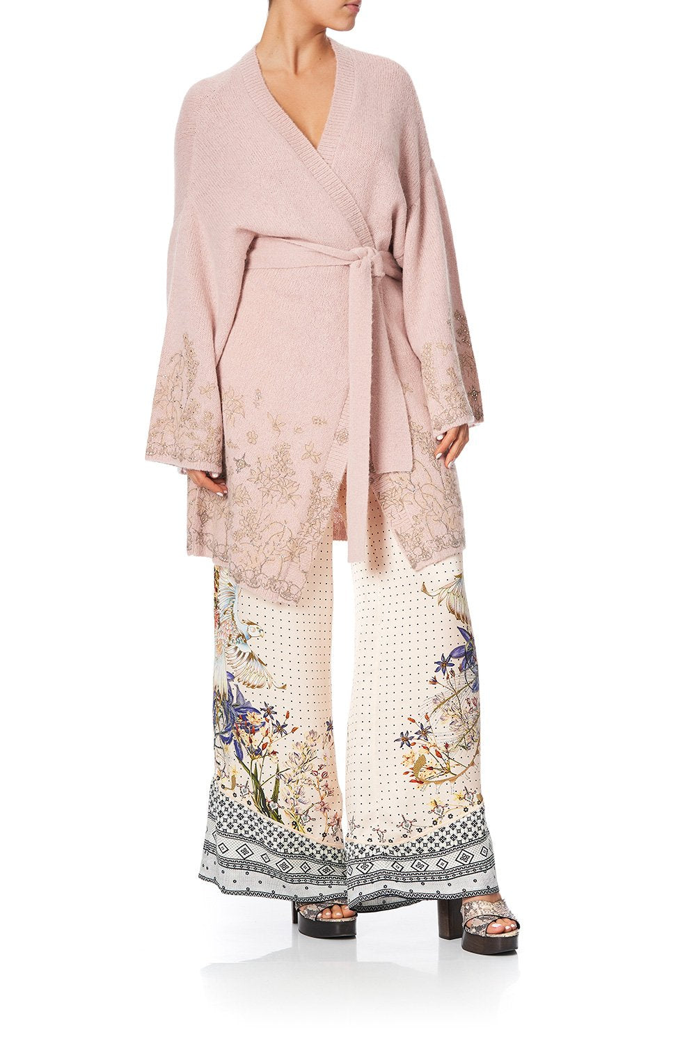 WRAP KNIT WITH KIMONO SLEEVE KINDRED SKIES