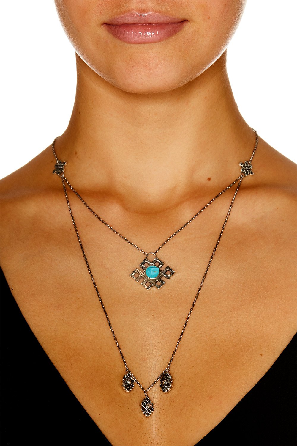 PHOENIX RISE SILVER V POINT MOTIF NECKLACE