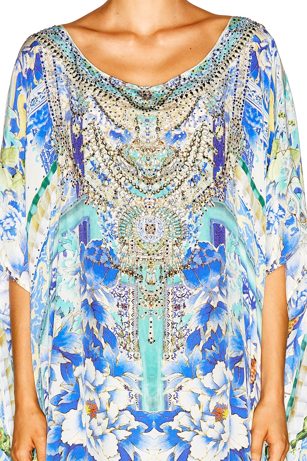 PORCELAIN PARADISE ROUND NECK KAFTAN