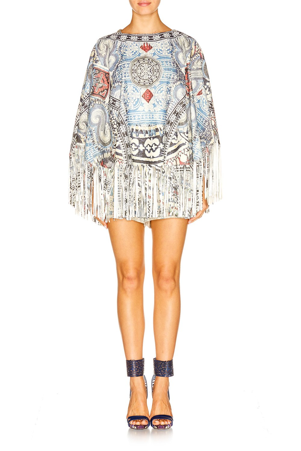 TEACHERS PET SUEDE PONCHO W FRINGING