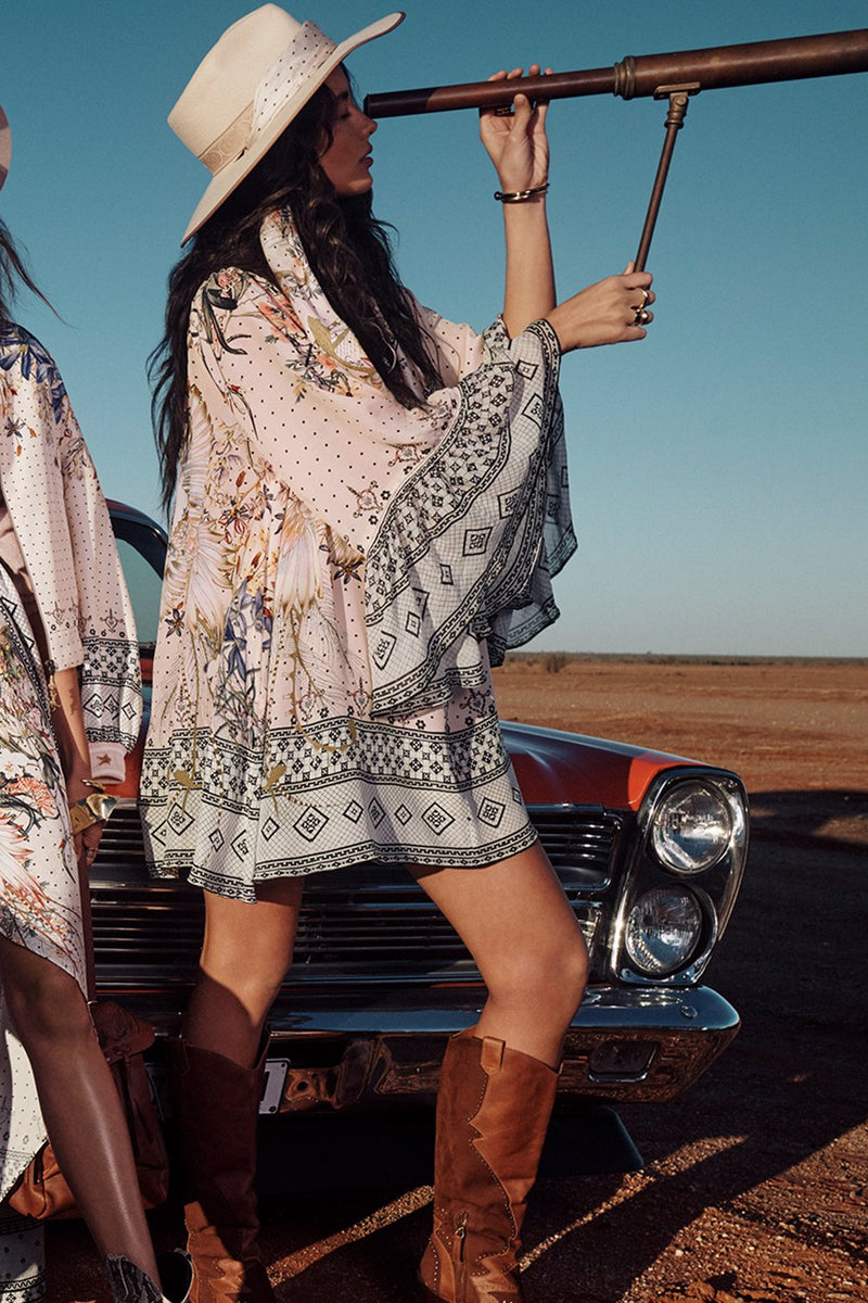 LONG SLEEVE DRESS WITH YOKE KINDRED SKIES