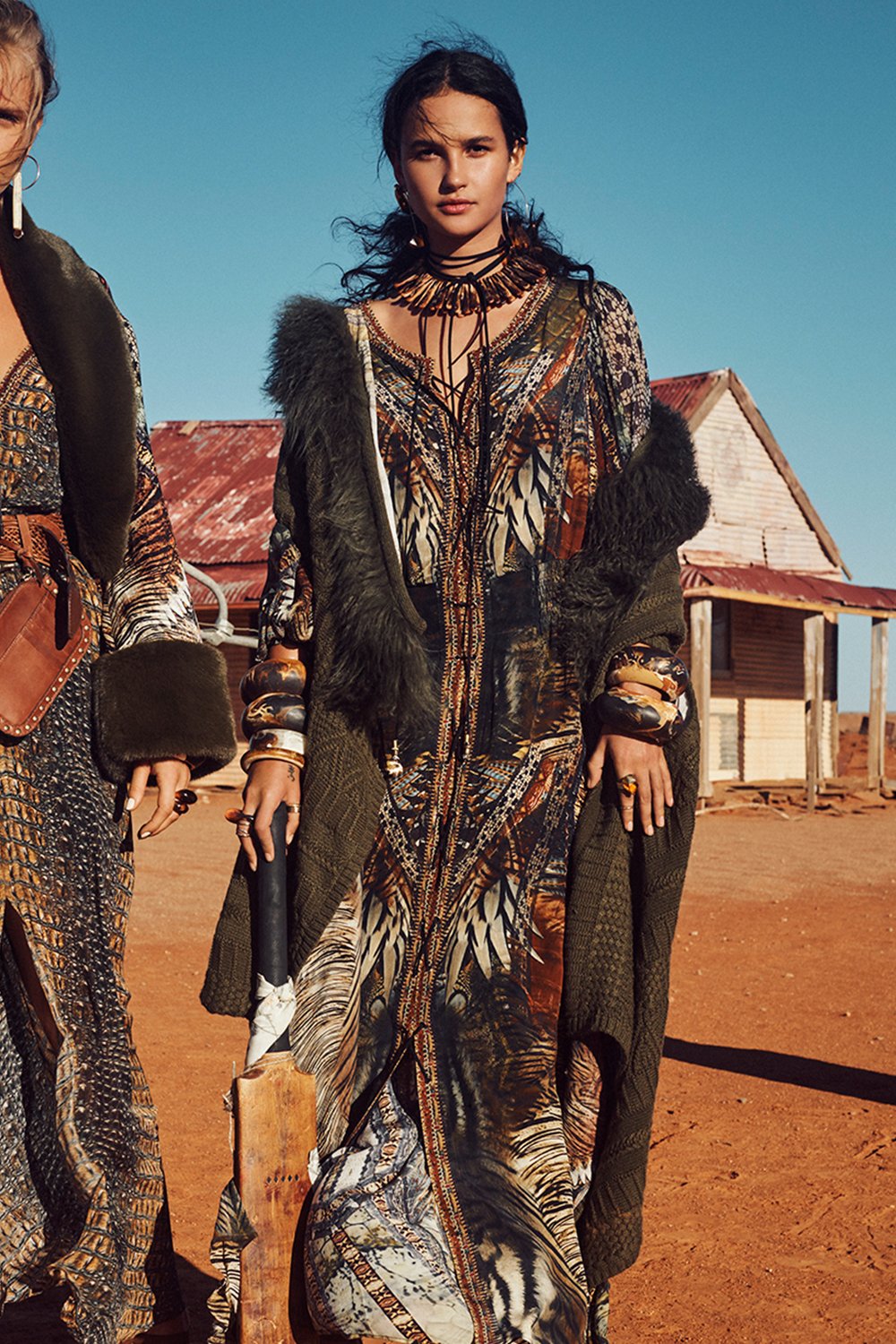 LACE UP DRESS WITH BLOUSON SLEEVE KAKADU CALLING