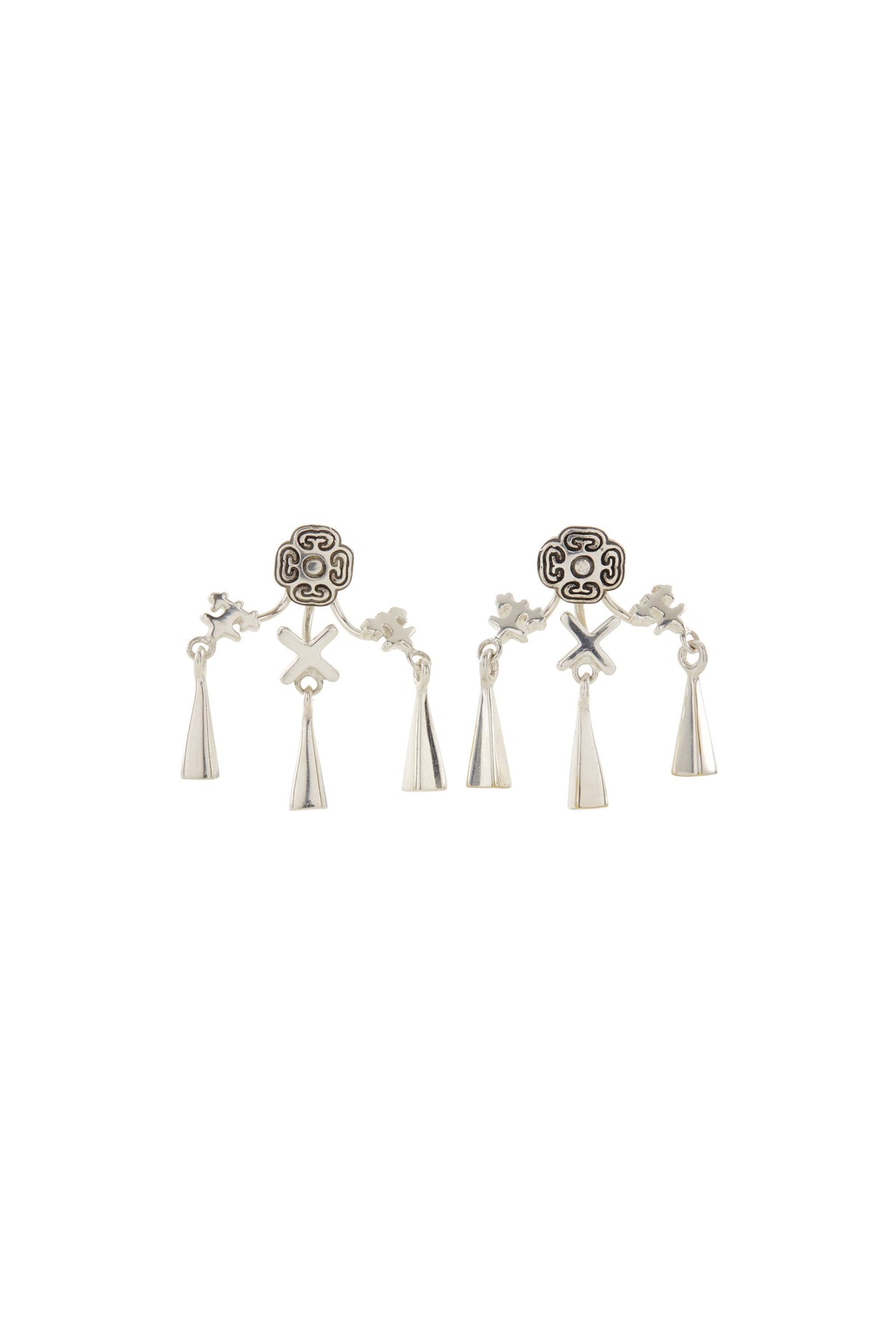 DRESS UP BOX SILVER PLATED CHARM BACKED STUDS