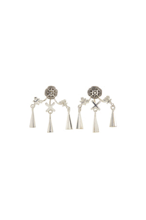DRESS UP BOX SILVER PLATED CHARM BACKED STUDS
