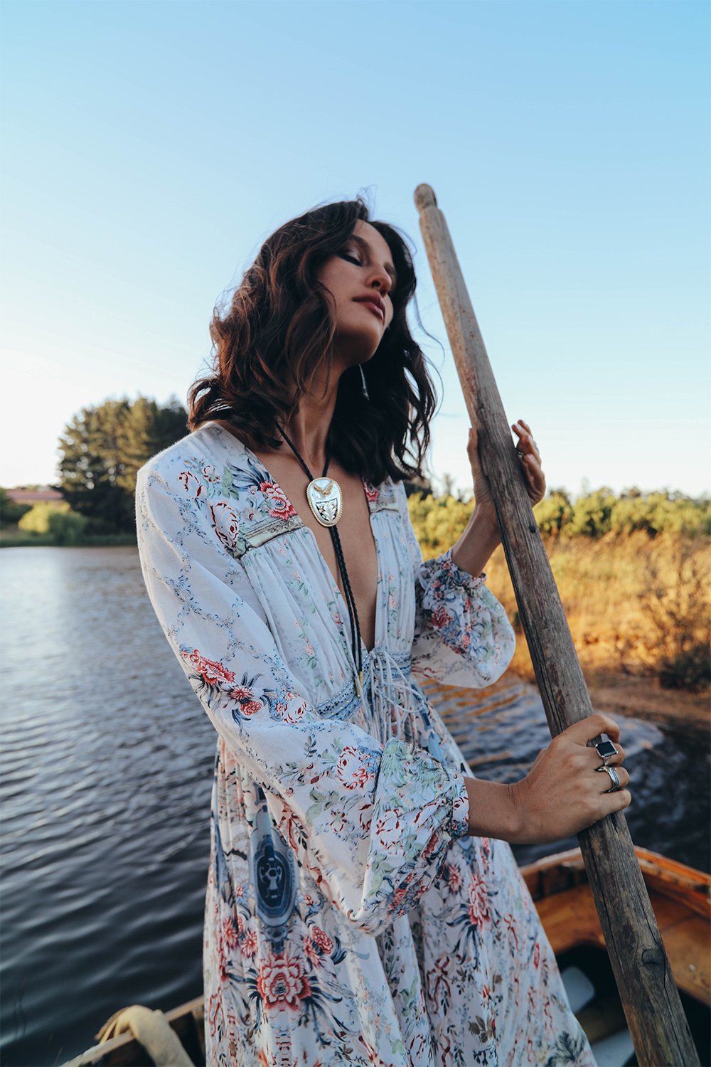 PEASANT DRESS WITH TIE FRONT SOUTHERN BELLE