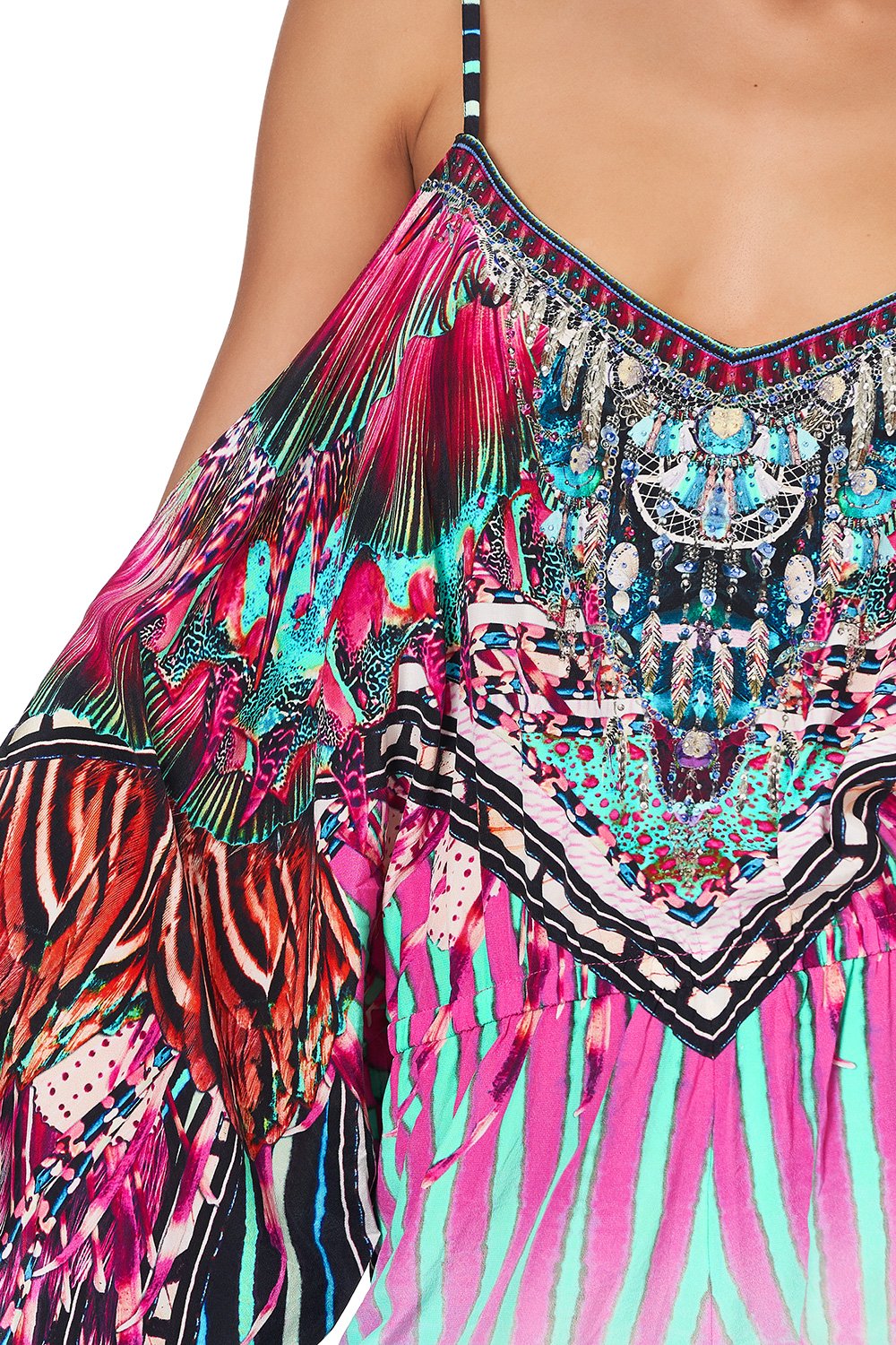 DROP SHOULDER PLAYSUIT RAINBOW EYES