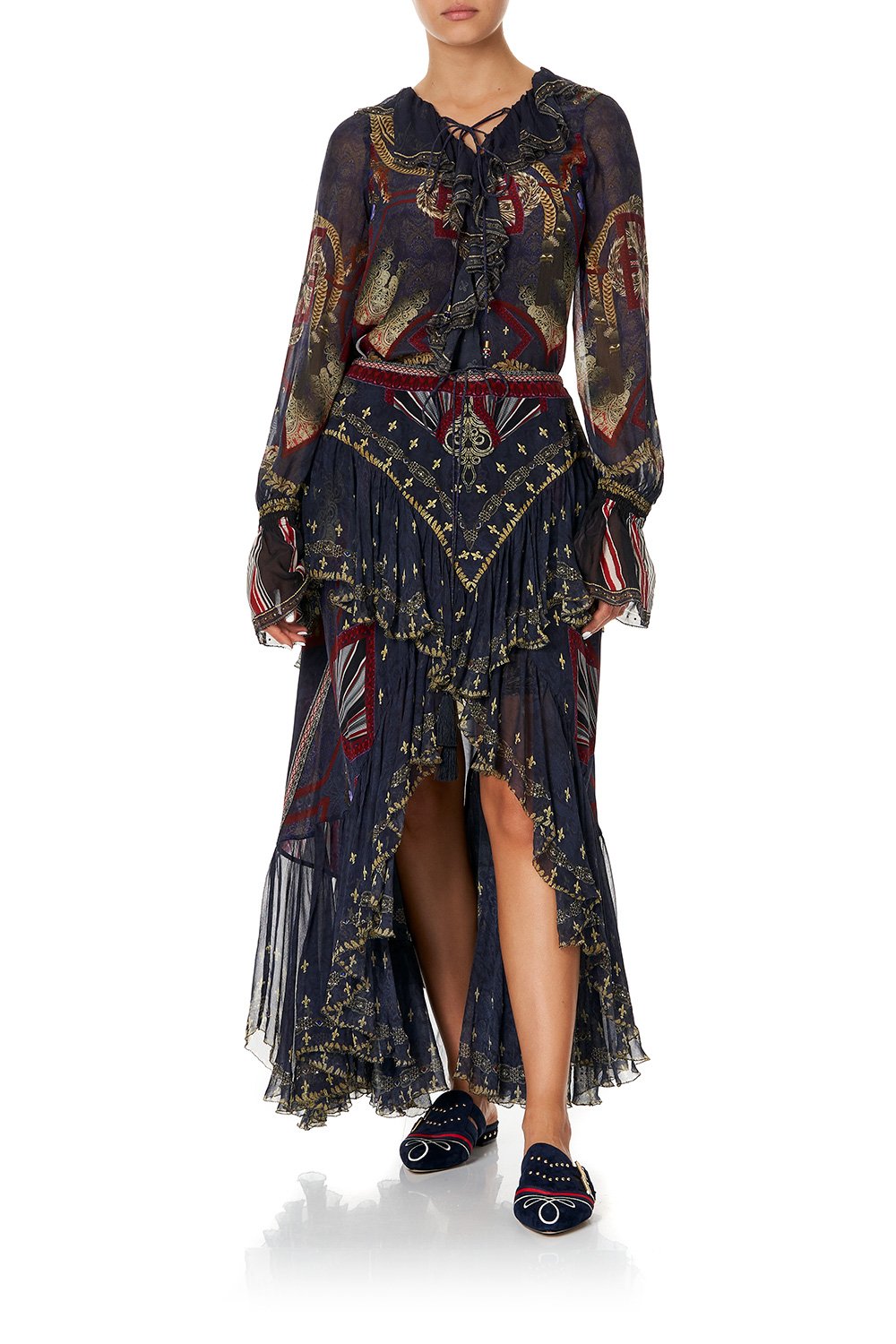 MAXI SKIRT WITH DOUBLE FRILL THIS CHARMING WOMAN