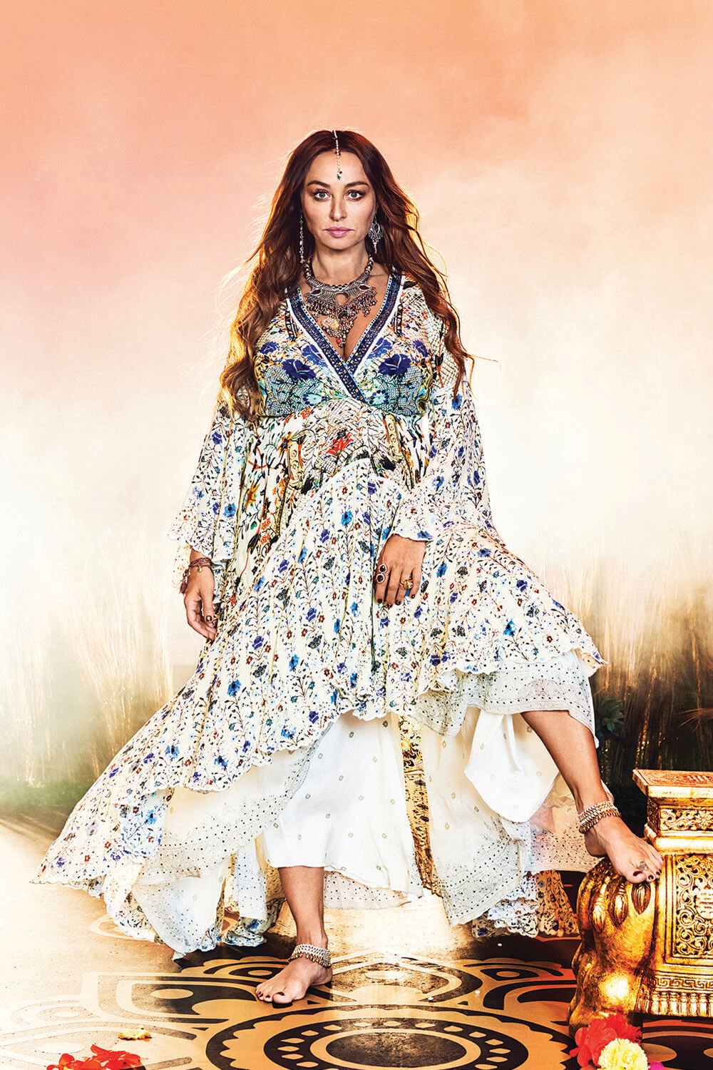 THE BUTTERFLY EFFECT WRAP DRESS W BELL SLEEVES