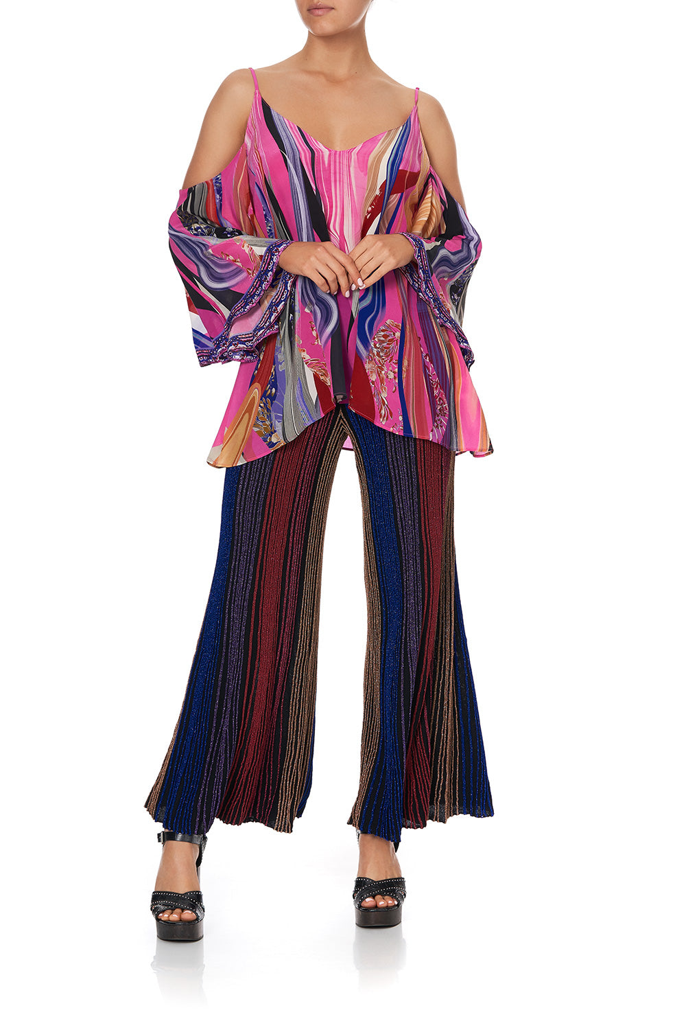 DROP SHOULDER STRAPPY BLOUSE FOLK RIVER