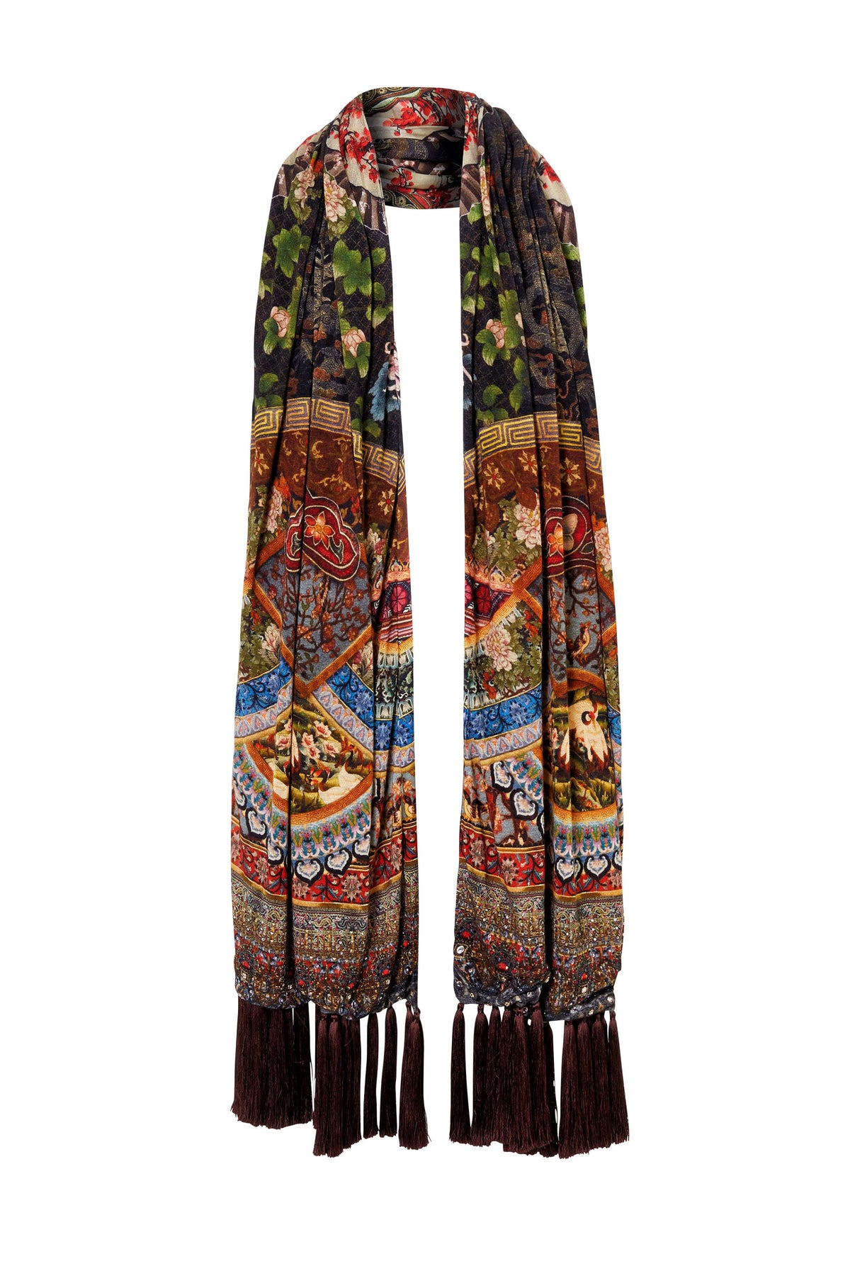 GATHERING DUSK SHAWL W TASSELS