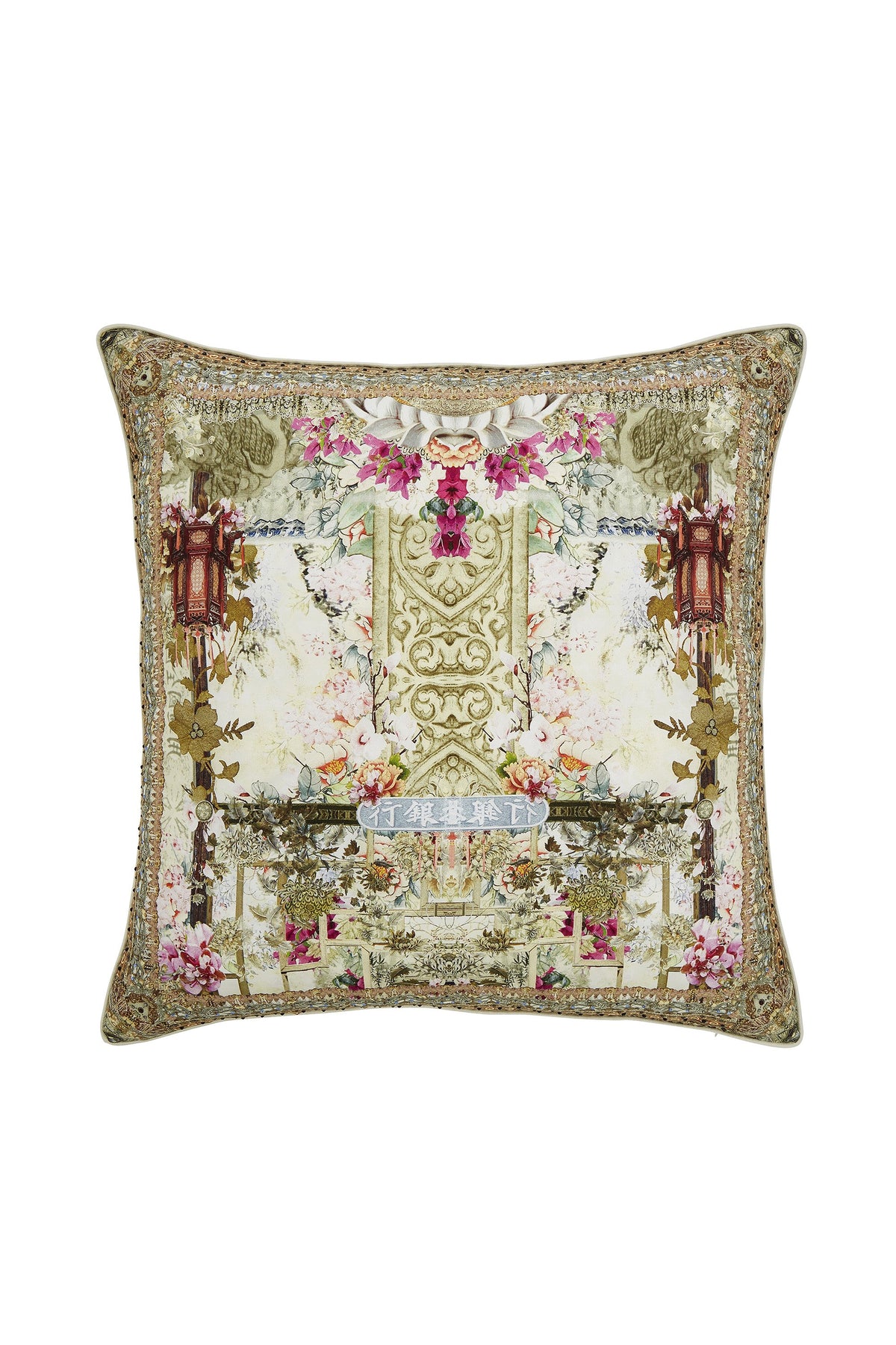 GIRL IN THE GARDEN LARGE SQUARE CUSHION