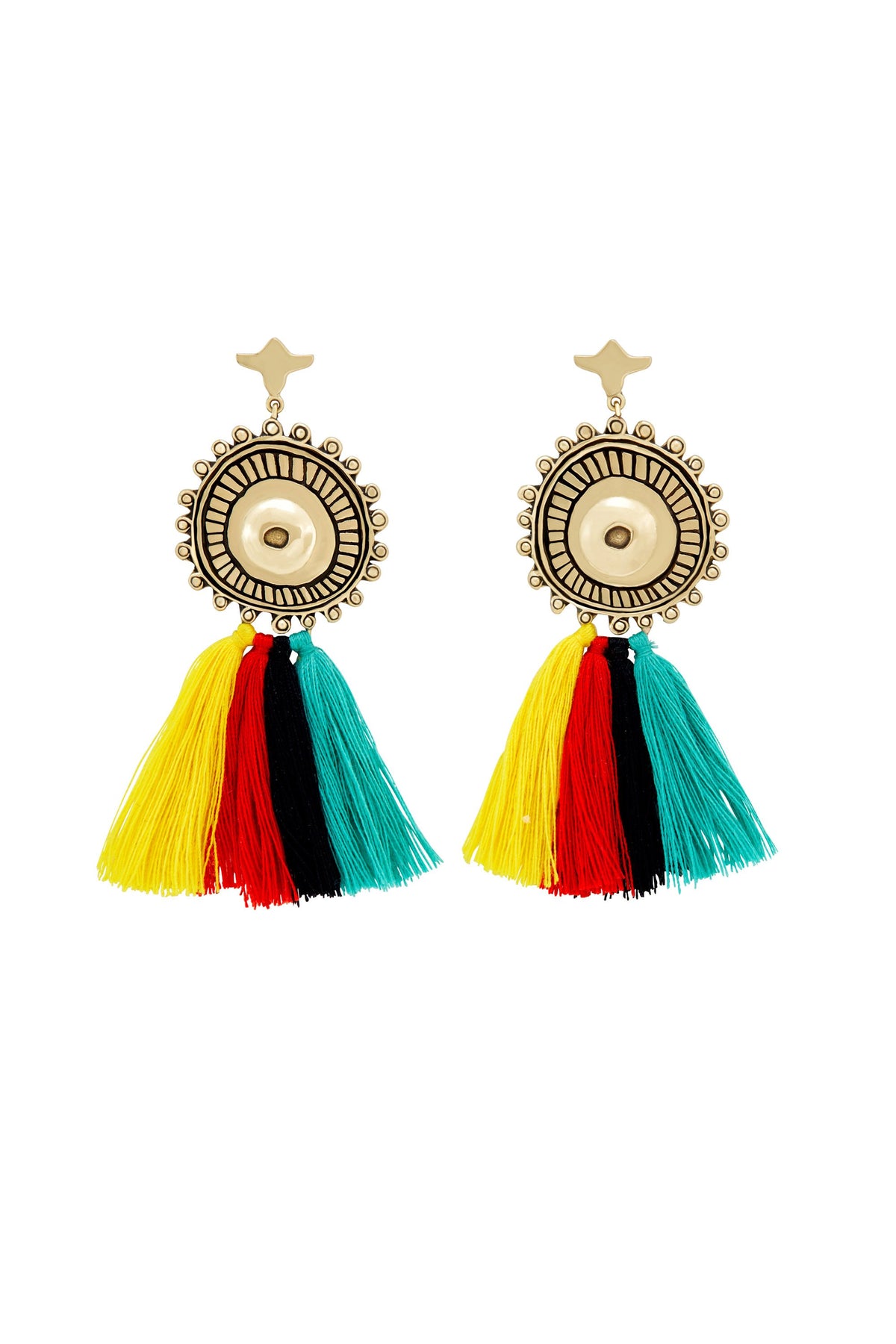 GOLD BRASS TUTTI FRUITTI EARRINGS