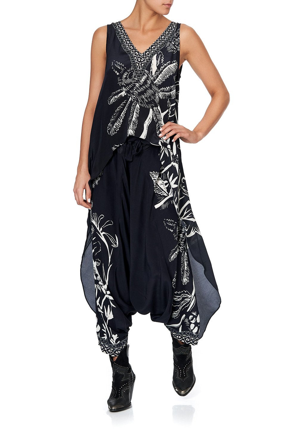 HIGH LOW CROSS OVERLAY TOP BOTANICAL BANDITS