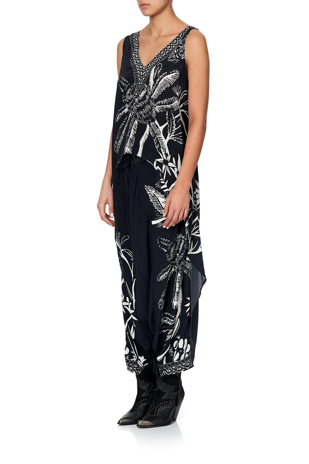 HIGH LOW CROSS OVERLAY TOP BOTANICAL BANDITS