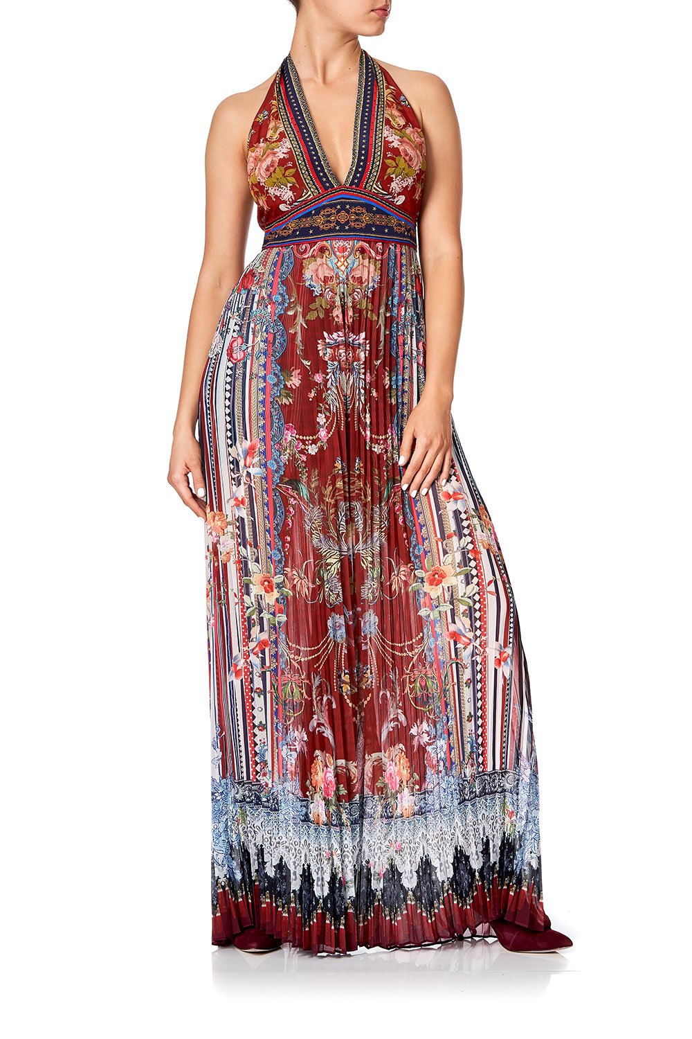 TIE NECK HALTER JUMPSUIT COSTUME PARTY