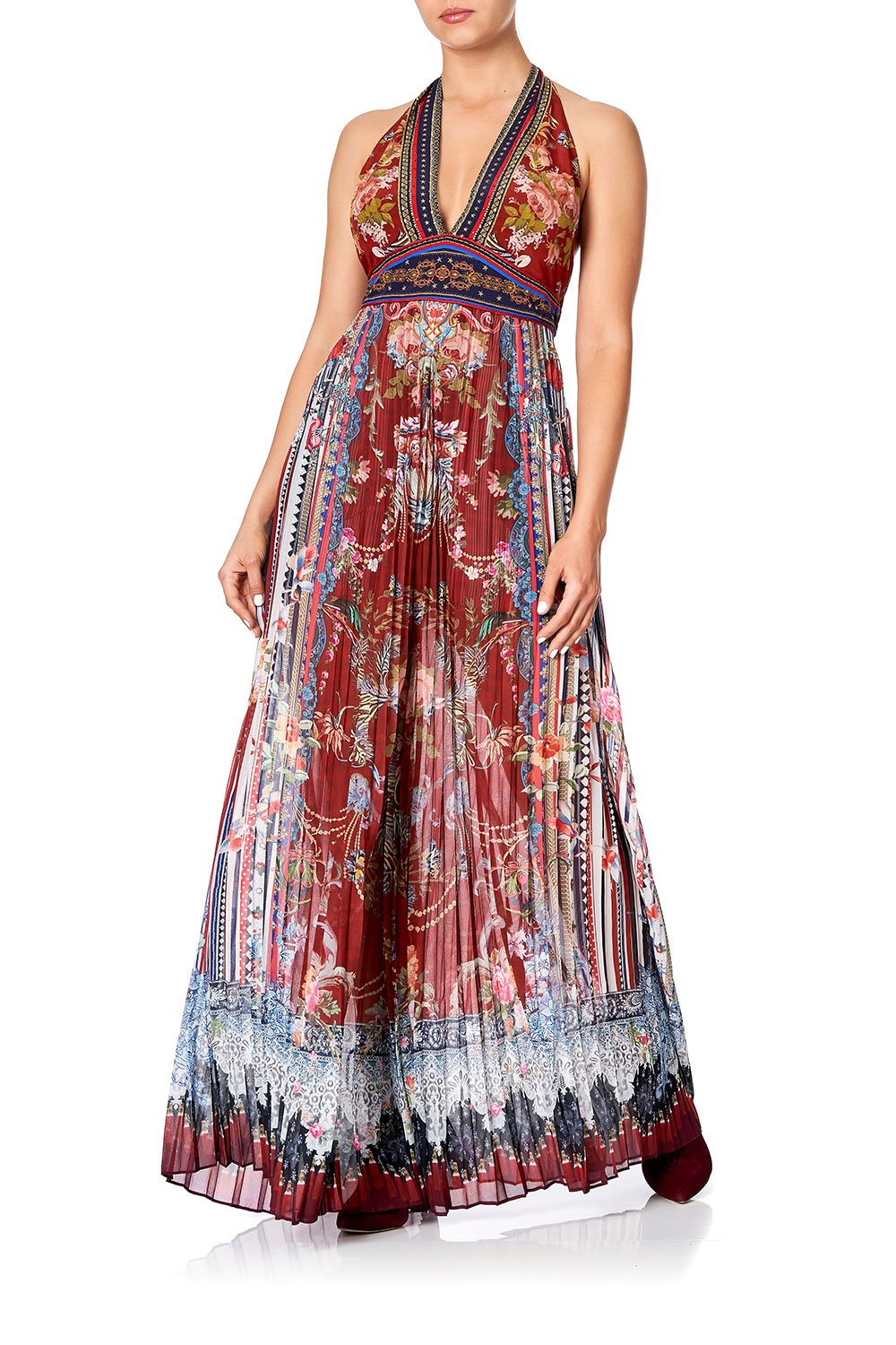 TIE NECK HALTER JUMPSUIT COSTUME PARTY