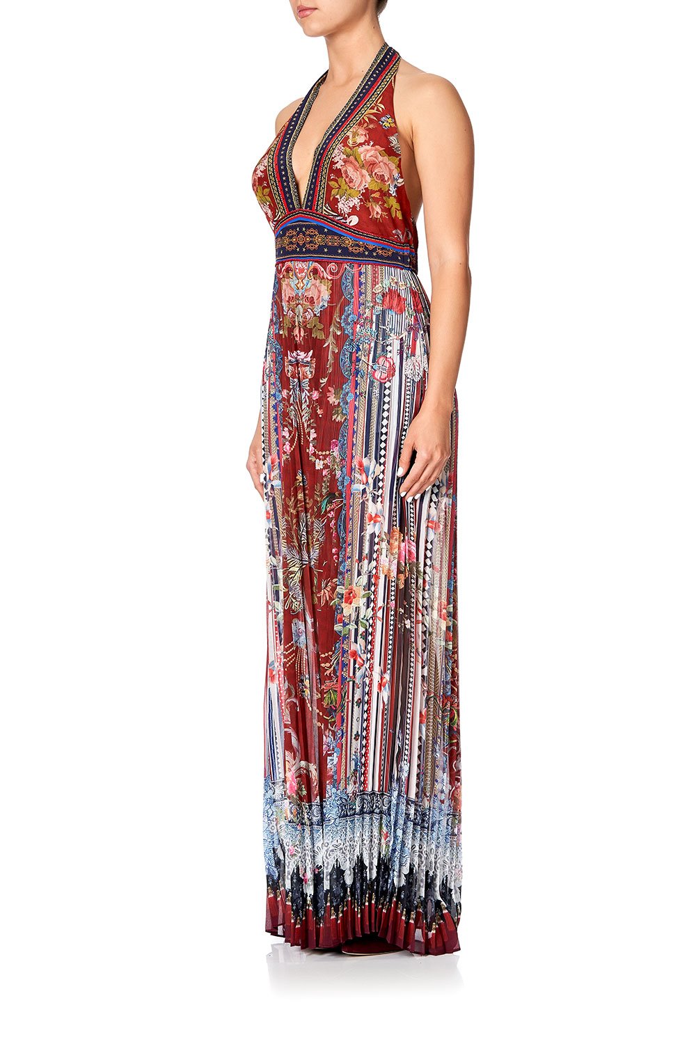 TIE NECK HALTER JUMPSUIT COSTUME PARTY