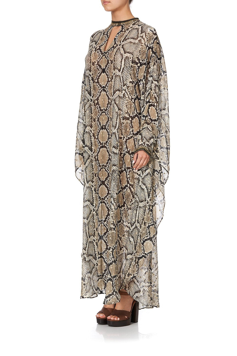 KAFTAN WITH HIGH COLLAR STAND KAKADU BOO