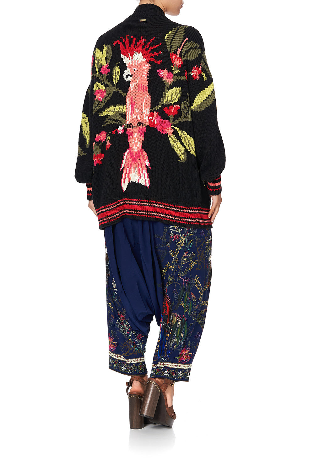 KNIT CARDIGAN WITH FRONT WELT POCKETS WINGS IN ARMS