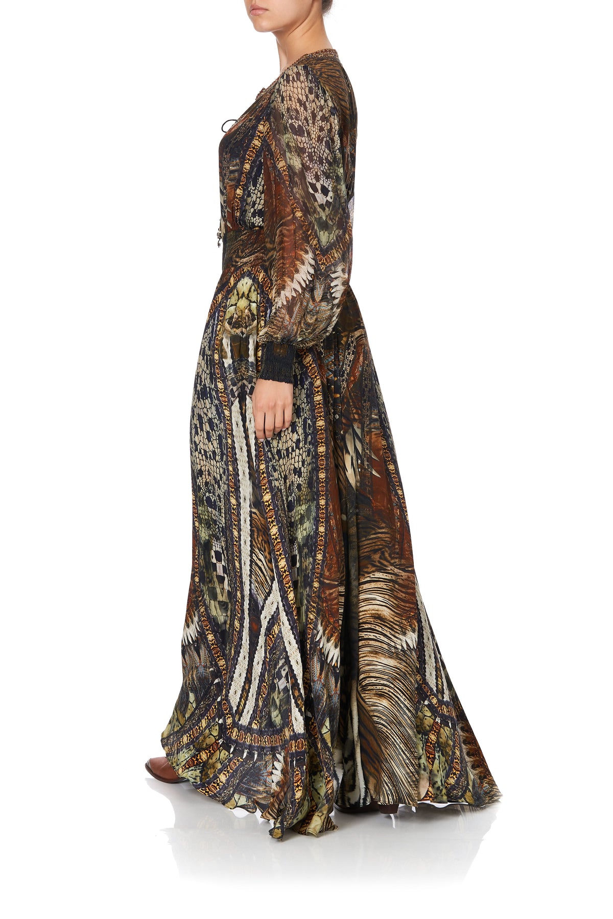 LACE UP DRESS WITH BLOUSON SLEEVE KAKADU CALLING